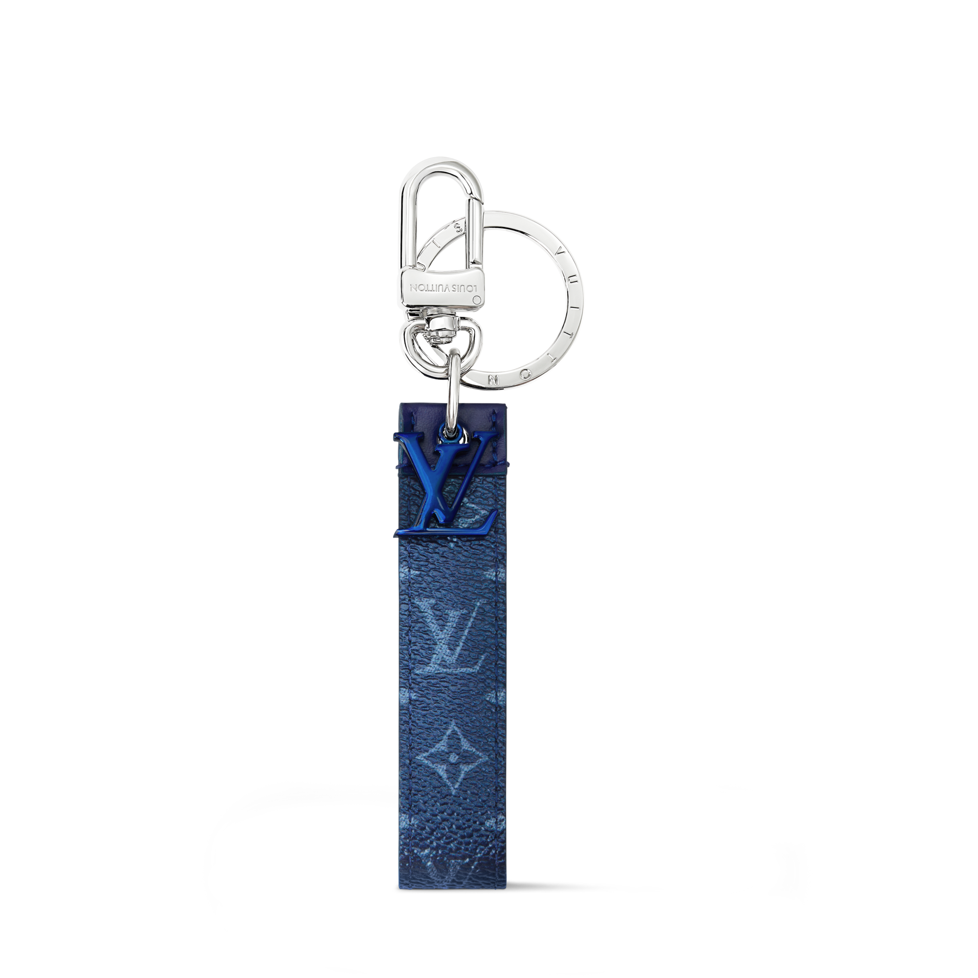LOUIS VUITTON LVロゴ キーホルダー ブルー クリア LV Dragonne Monogram Chromatic Key Holder and Bag Charm S00 - Men